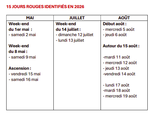 Calendrier 2026